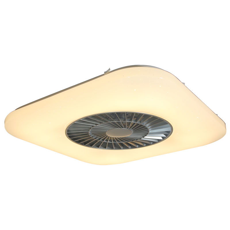 Kwadratowa lampa sufitowa z wentylatorem